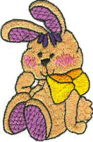 Toy Bunny With Bow Free Embroidery Design