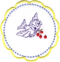 Bird Coaster Free Embroidery Design