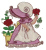 Sunbonnet with Roses Free Embroidery Design