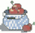 Apples In A Crock Cross Stitched Free Embroidery Design