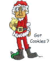 Gus Got Cookies Santa Free Embroidery Design