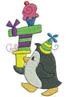 Party Penguin Free Embroidery Design