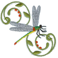 Dragonfly Swirl Free Embroidery Design