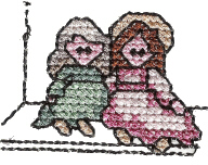 Dolls Cross Stitched Free Embroidery Design