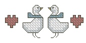 Geese & Heart Border Cross Stitched Free Embroidery Design
