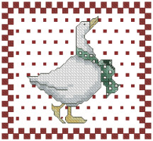 Christmas Goose Cross Stitched Free Embroidery Design